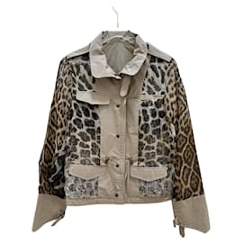 Giacca utility Saint Laurent Two Sides stampa leopardata Sz.S usata
