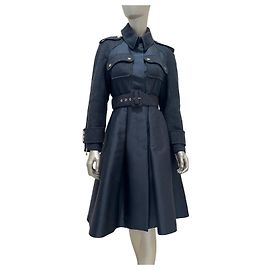 Abrigo vestido estilo militar Louis Vuitton de lana y seda Sz.38 de segunda mano