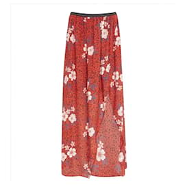 Zadig & Voltaire Saia Maxi de Seda Josia Pensee Estampa Floral