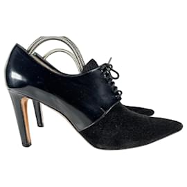 Décolleté stringati Paul Smith in camoscio nero e pelle verniciata