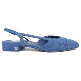 Chanel Slingback Denim Schuhe