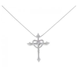 Autre Marque Collana Au750 Cuore Incrociato Diamante