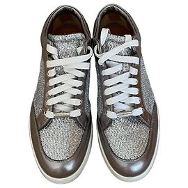 Jimmy Choo Miami Sneakers Glitter Argento