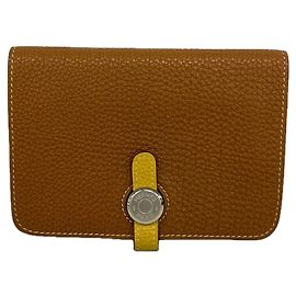 Hermès Portamonete Hermes Dogon Compact Bicolor in pelle Togo