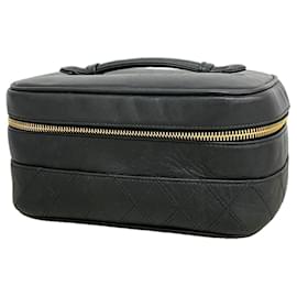 Borsa Vanity Chanel in pelle bicolore nera