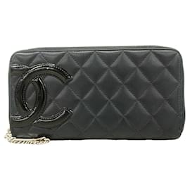 Chanel Cambon Langes Portemonnaie aus Lammleder