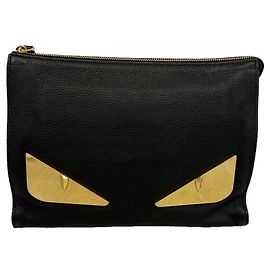 Clutch Fendi Monster in pelle