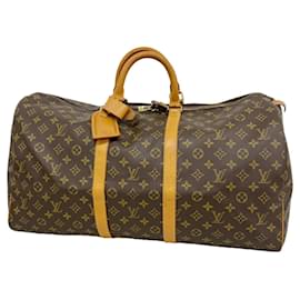 Louis Vuitton Brown Boston Monogram Keepall 55