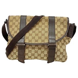 Gucci GG Canvas Brown Shoulder Bag