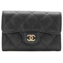 Tarjetero Chanel Matelassé Classic Flap en negro