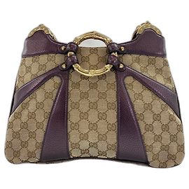 Borsa a tracolla Gucci Bamboo in viola