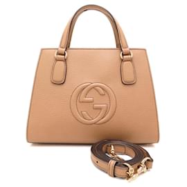 Bolso de mano Gucci de cuero beige