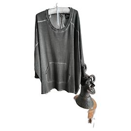 Munthe Plus Simonsen Sudadera gris PLU con detalle de tul