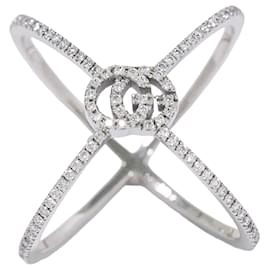 Gucci GG Running Cross 18K White Gold and Pave Diamonds