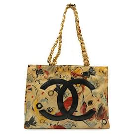 Saco de Ombro Chanel Matelassé Large Coco Mark Chain Tote