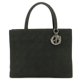 Bolso Christian Dior Lady Cannage Handbag Tote Bag en nailon negro