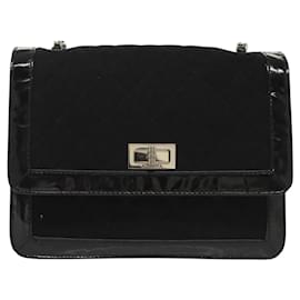 Chanel Vintage Mademoiselle Flap Quilted Canvas with Patent Small