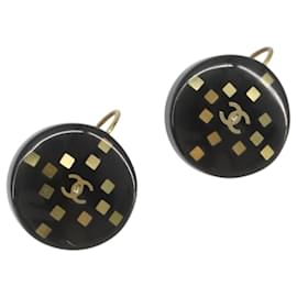 Chanel CC Round Stud Metal and Resin