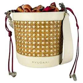 Bulgari Borsa a tracolla Bvlgari Serpenti Forever in paglia e pelle