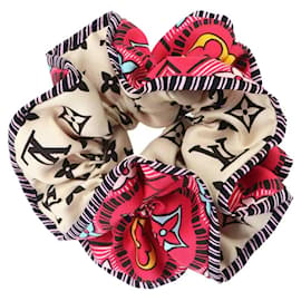 Scrunchie in seta Louis Vuitton Monogram Tiles