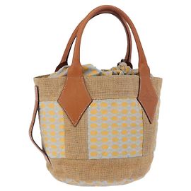 Borsa a mano Vivienne Westwood in paglia Azzurro Beige Auth 198376