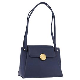 Borsa a tracolla VALENTINO in pelle blu navy e oro Auth BA14965