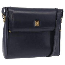 Borsa a tracolla GUCCI in pelle blu navy e tono oro 29 001 4697 Auth BA14935