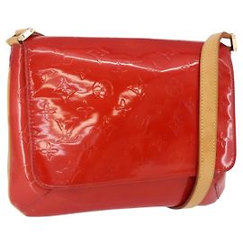 LOUIS VUITTON Monogram Vernis Thompson Street Bag Red M91094 LV Auth BA14781