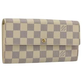LOUIS VUITTON Damier Azur Portefeuille Sarah Long Wallet N61735 LV Auth 196461V