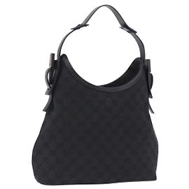 Borsa a Tracolla GUCCI GG Canvas Nera 107752 Auth 197311V
