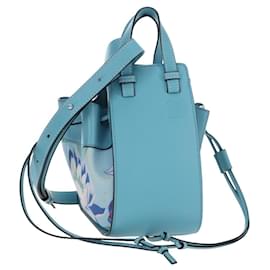 Borsa a mano LOEWE Hammock Flower in pelle Azzurro Auth 196827SAM