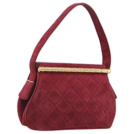 Borsa CHANEL Matelasse Suede Red Gold CC Auth 197450A
