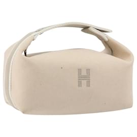Hermès HERMES Brid A Borsa a Mano Nera Canvas Pelle Beige Silver Auth 196626M