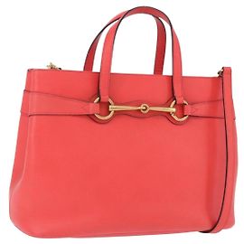 GUCCI Handtasche aus Leder 2way Rot Gold 319795 Auth 198375V