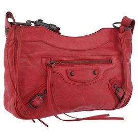 BALENCIAGA The Hip Schultertasche aus Leder rot 242803 Auth 196657A