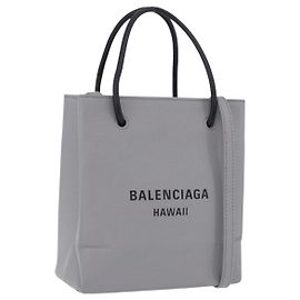 Borsa Shopping Tote BALENCIAGA XXS Pelle 2way Grigio Argento 555140 Auth BA15153V