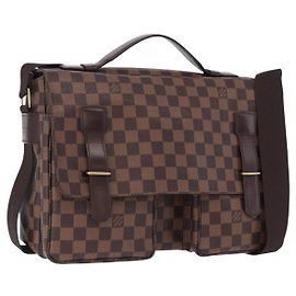 LOUIS VUITTON Damier Ebene Broadway Shoulder Bag N42270 LV Auth 198343