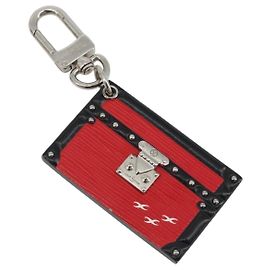 LOUIS VUITTON Ciondolo Borsa Epi Petite Malle Rosso LV Auth 195949M