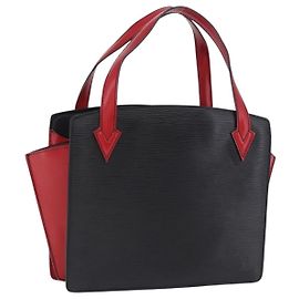Borsa a mano LOUIS VUITTON Epi Bicolor Varenne Nero Rosso M52387 LV Auth 194393