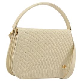 Borsa a tracolla BALLY in pelle 2way Ivory Gold Auth 197162A
