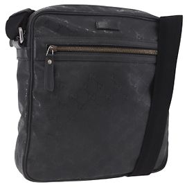 Borsa a tracolla GUCCI GG Implementation PVC Nero Argento 201448 Auth BA14830