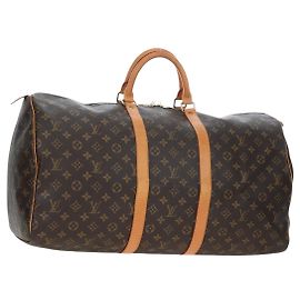 LOUIS VUITTON Monogram Keepall 55 Boston Bag M41424 LV Auth 194935V