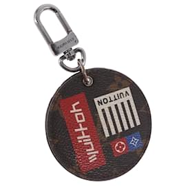 LOUIS VUITTON Monogram Porte Cles Round Monogram Logo Charm M68300 Auth BA15242