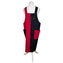 Delantal Vintage Yves Saint Laurent de lona de algodón Rojo Negro L