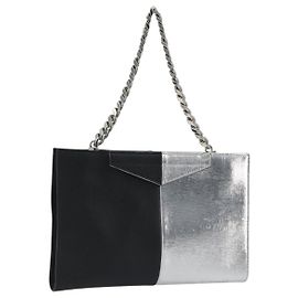 Borsa a mano con catena FENDI in pelle argento autentica ka5733A