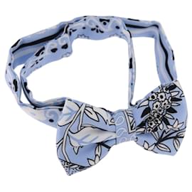 Hermès HERMES Fiocco a Nastro in Seta Azzurro Argento Auth 198802M