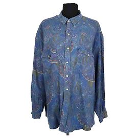 Camisa de algodón azul Yves Saint Laurent XL