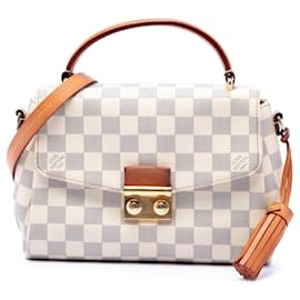 Borsa Satchel Louis Vuitton Damier Azur Croisette Bianca
