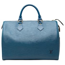 Borsa Boston Louis Vuitton Epi Speedy 35 Blu
