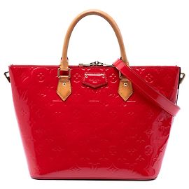 Borsa Satchel Louis Vuitton Monogram Vernis Montebello MM Rossa
